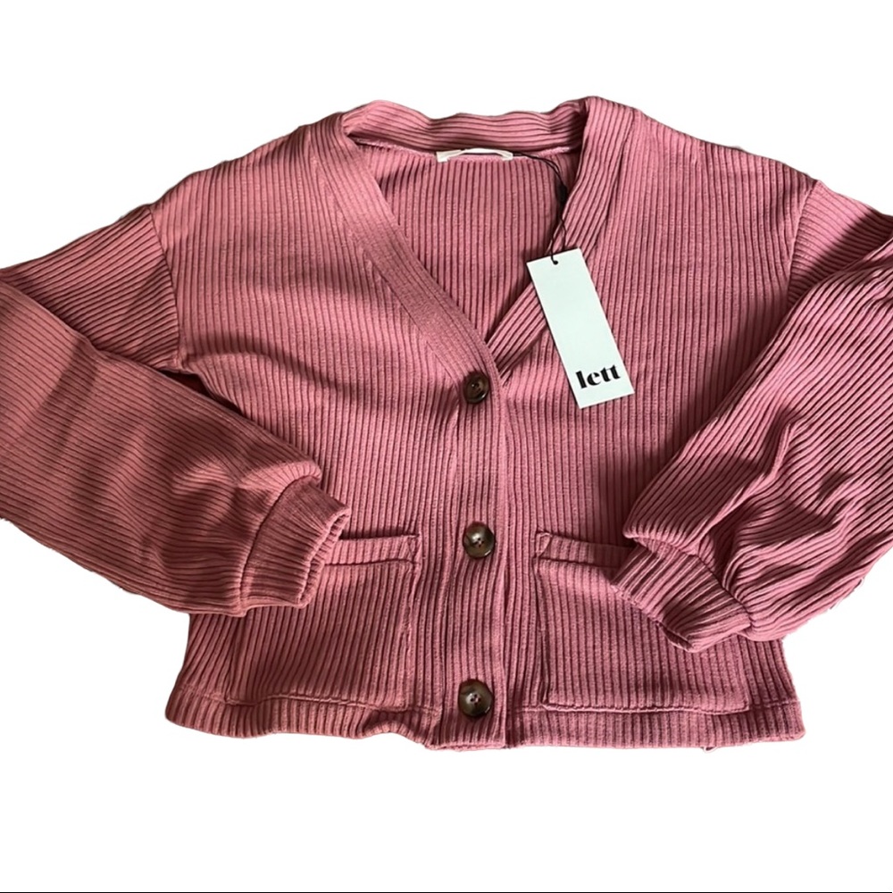 Pink Cozy Knit cardigan LETT - Size XS NWT
